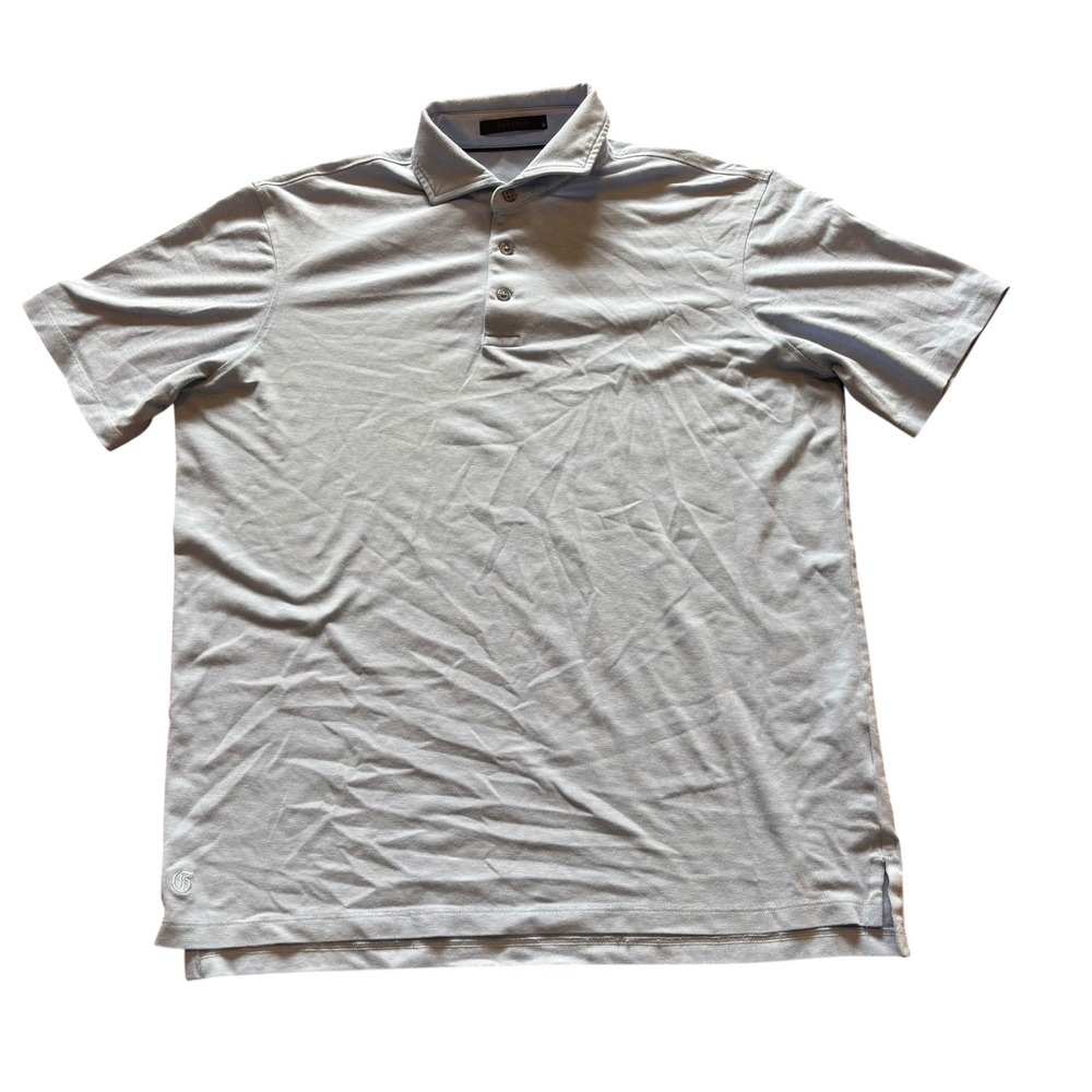 Greyson Mens Light Blue Short Sleeve Pique Golf Polo Shirt Size M